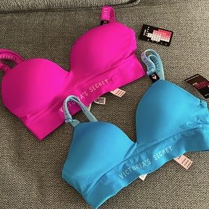 2 NEW with TAGS VS bras!!! SIZE XS Super comfortable! BEAUTIFUL BRIGHT COLORS!